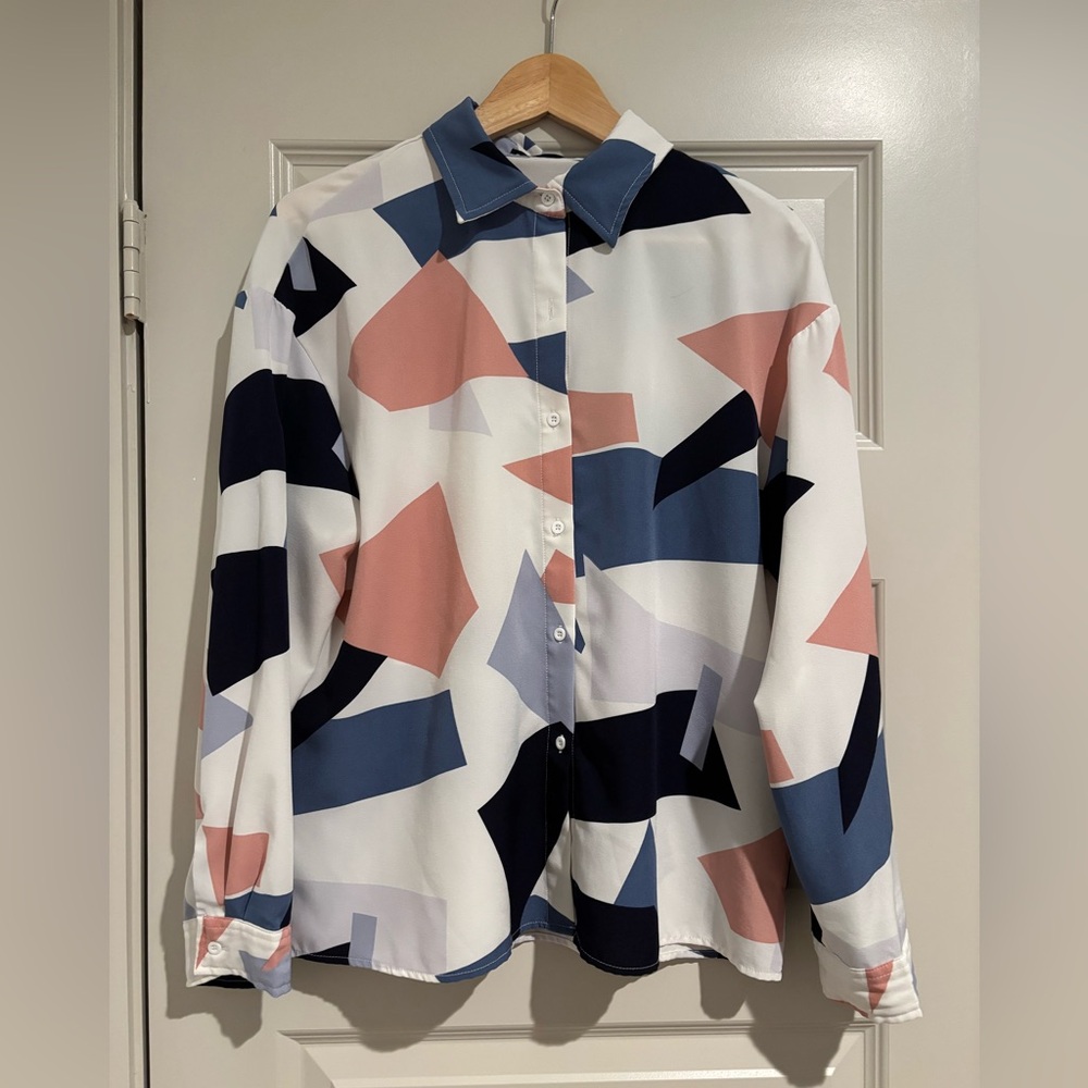 Geometric Button Down Shirt